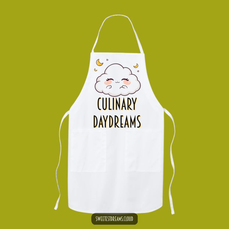 Funny Cloud Dreaming Moon Apron - Peaceful Kitchen Serenity