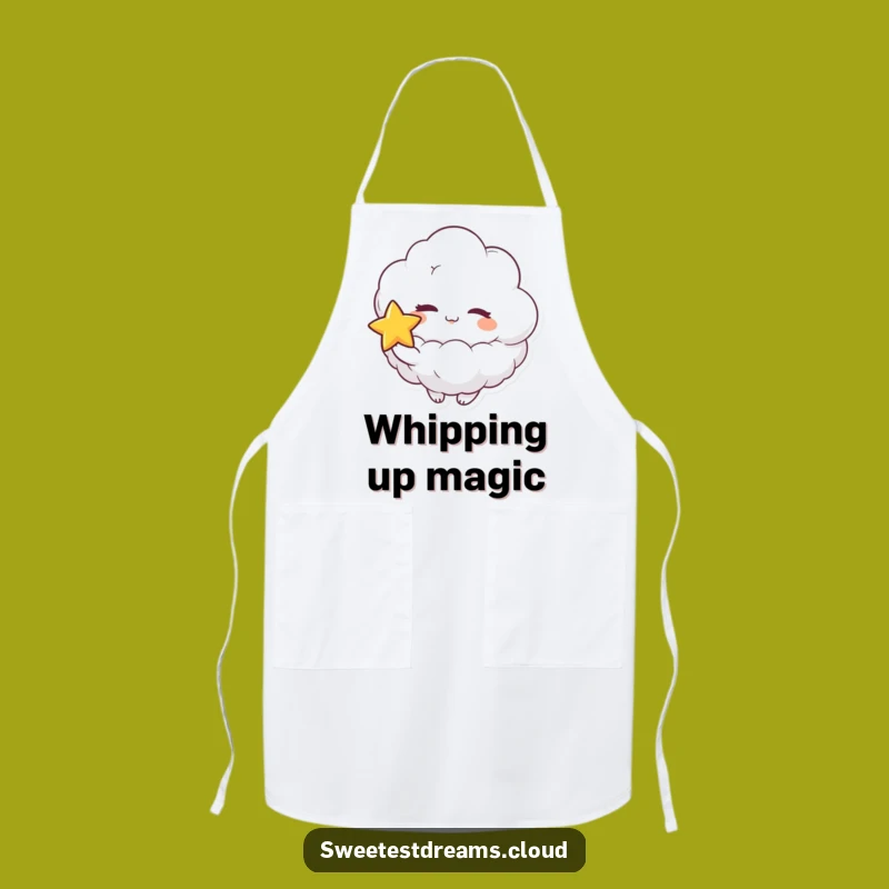 Funny Cloud Wink Star Apron: Playful Chef for Hilarious Kitchen Fun