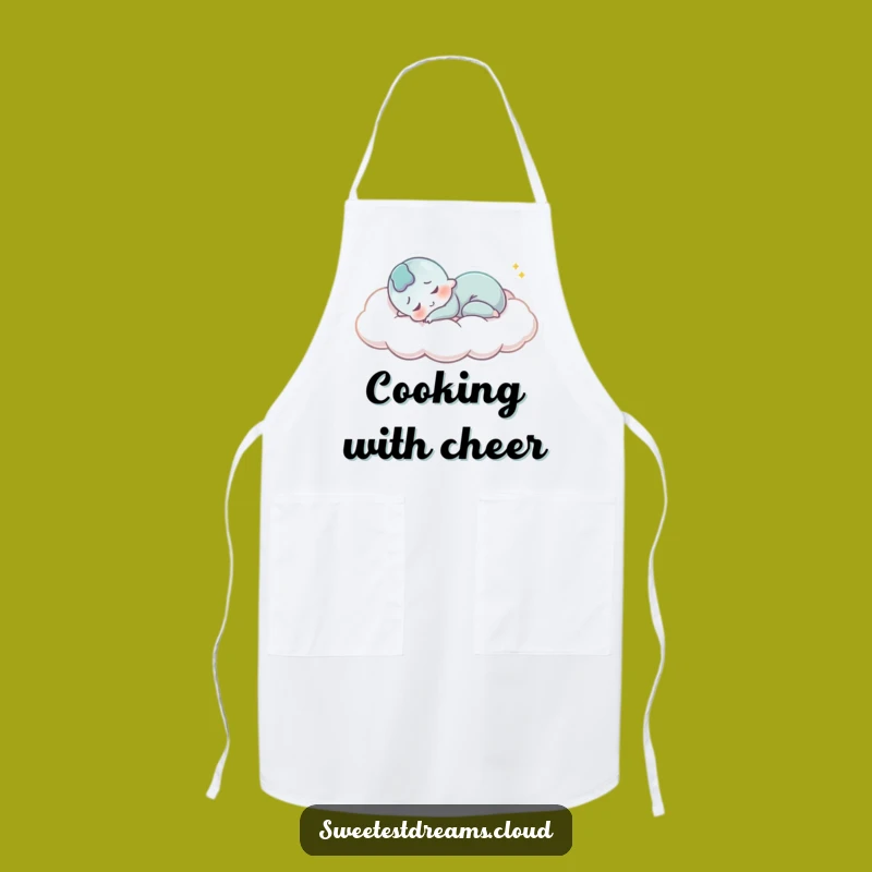 Funny Peaceful Sleeper Apron: Cloud Smile Chef, Gentle Kitchen Funny Gift