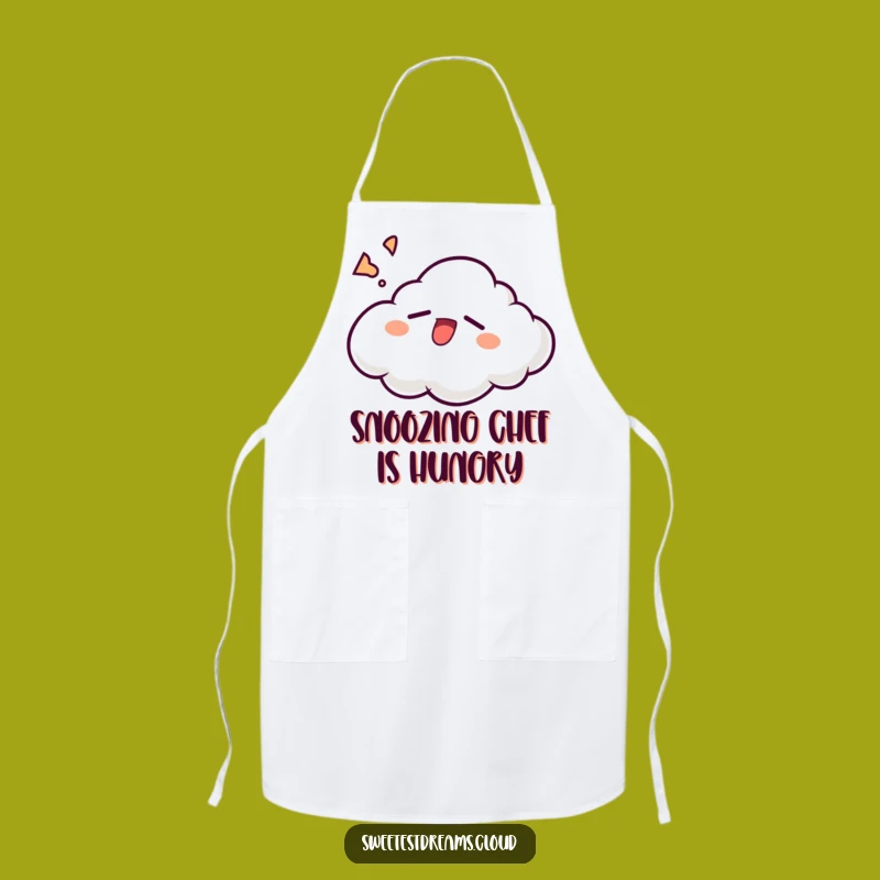 Funny Sleepy Cloud Apron: Relatable Yawning Chef Gift for Kitchen