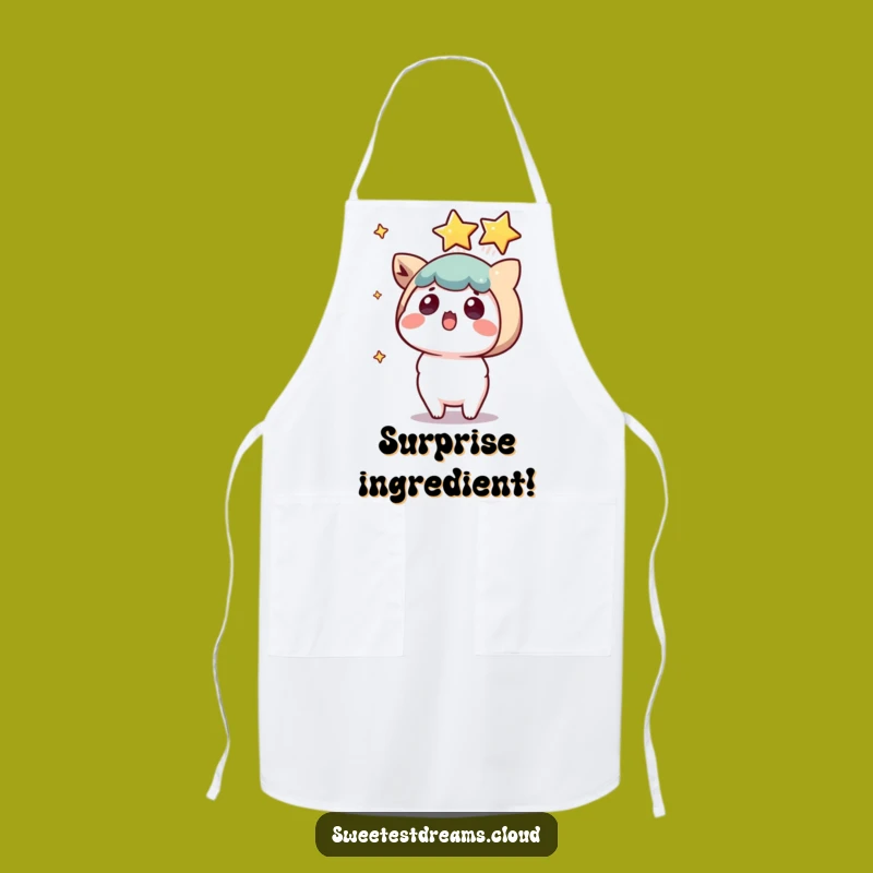 Funny Kawaii Star Surprise Apron: Shocked Character for Kitchen Fun