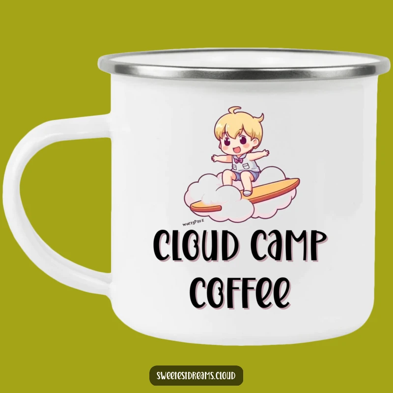 Funny Cloud Surfer Camping Mug: Fuel Your Adventures Above the Clouds