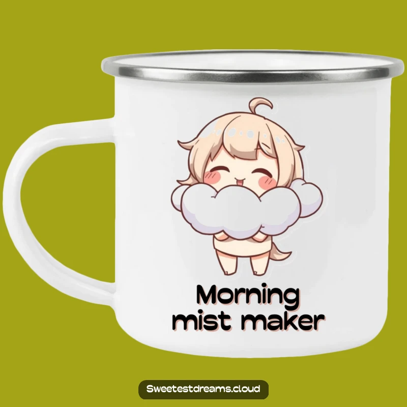 Funny Cloud Blower Camping Mug: Adventure Character Art for a Funny Gift