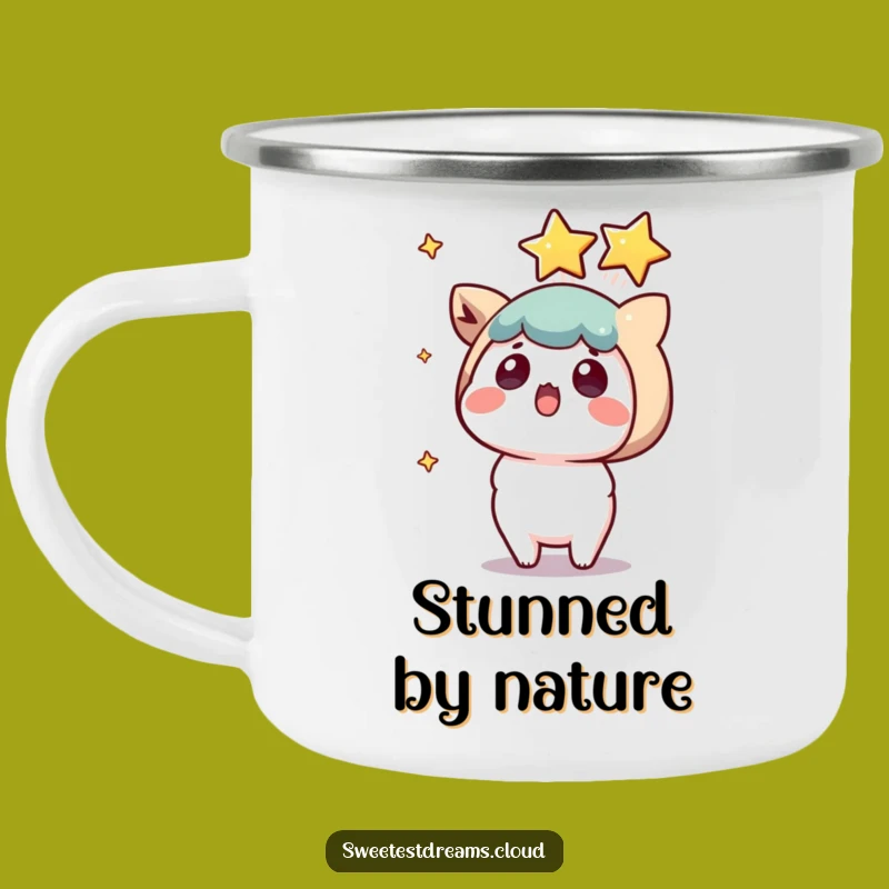 Funny Kawaii Star Surprise Camping Mug: Shocked Character Celestial Drinkware