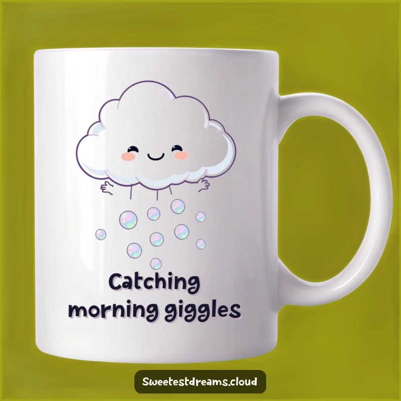 Funny Cloud Catching Bubbles Mug - Joyful & Humorous Gift for Lighthearted Souls