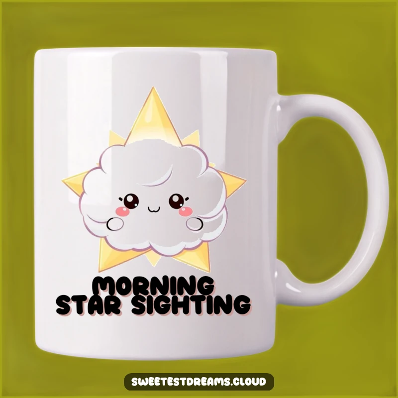 Funny Cloud Peeking Star Mug - Mysterious & Whimsical Coffee Cup