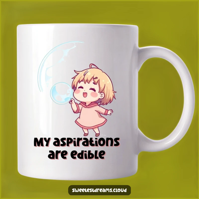 Funny Dream Bubble Mug: Joyful Character Reflecting Fantasies, Perfect Funny Gift