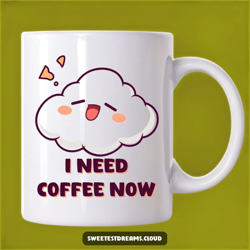 Funny Sleepy Cloud Mug: Adorable Yawning Character Gift for Tired Mornings