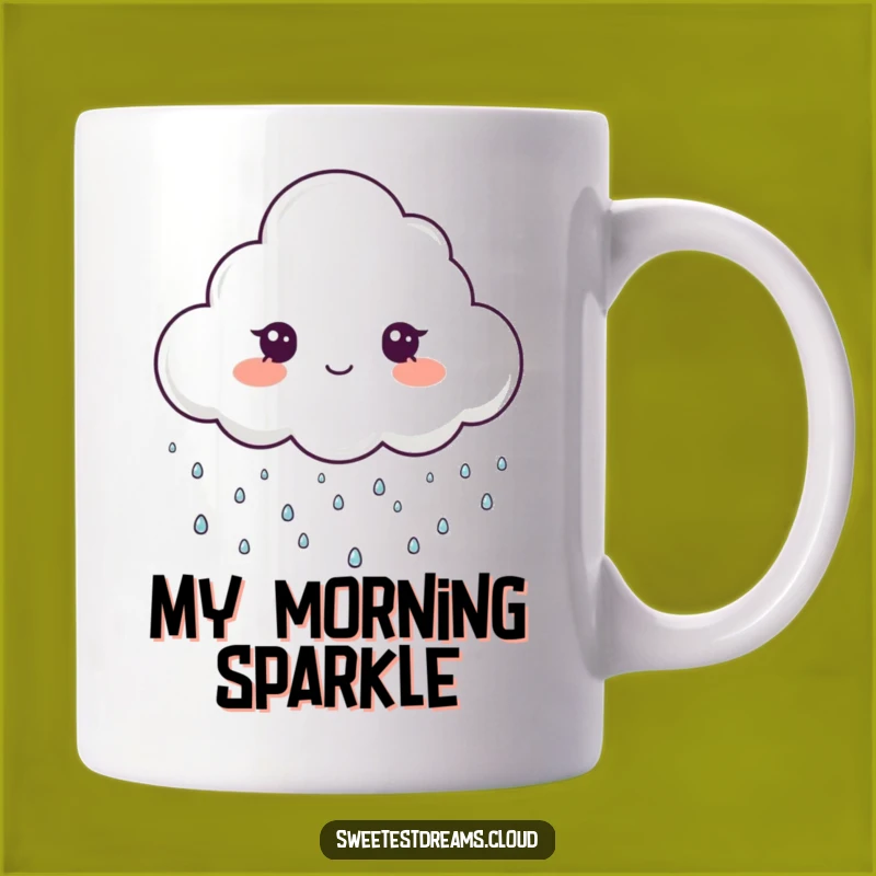 Funny Sparkle Cloud Mug - Gentle Rain Drops Gift for Cheerful Mornings