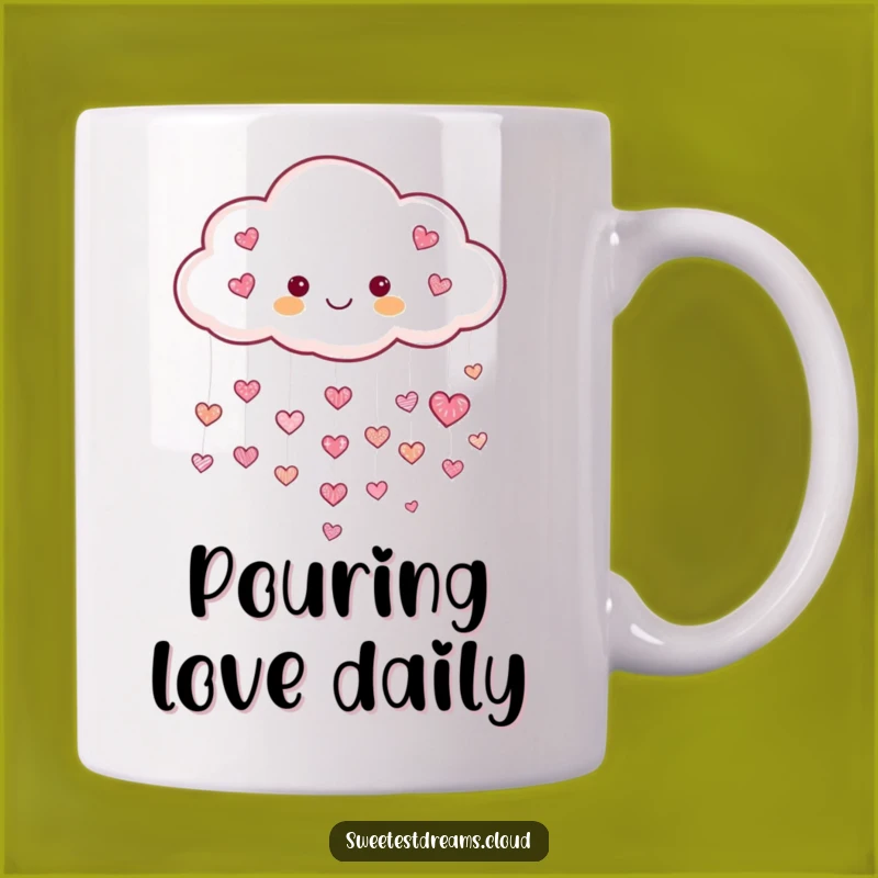 Funny Heart Raining Cloud Mug: Cheerful Love Art, Sweet Funny Gift