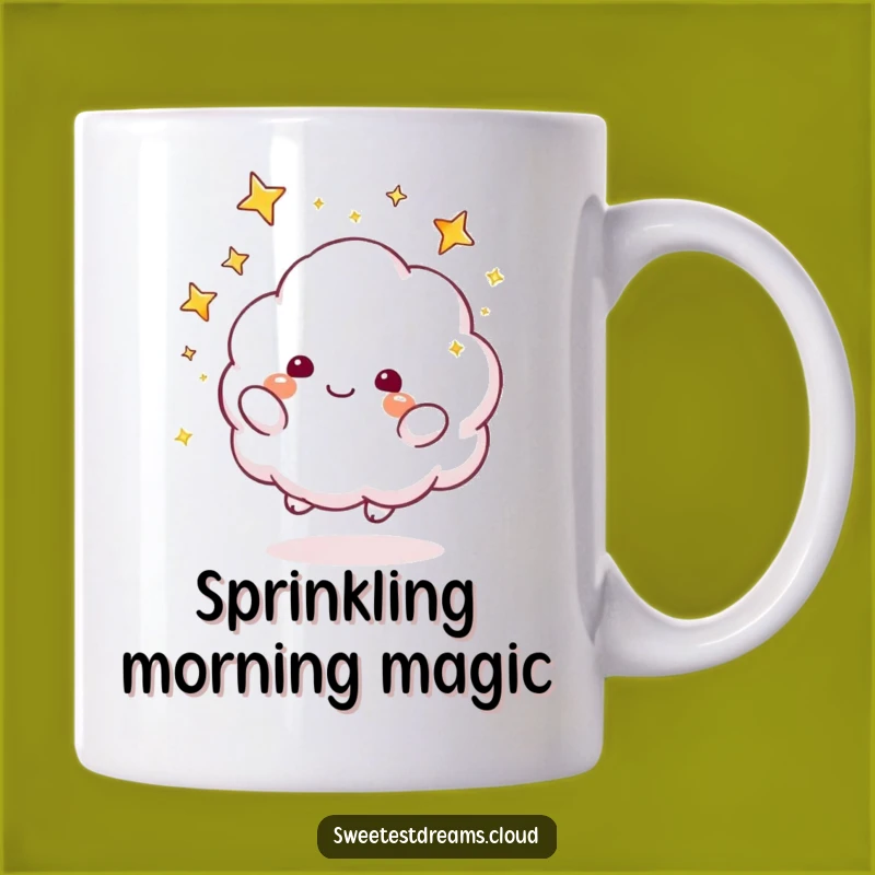 Funny Cloud Stars Mug: Playful Cloud Tossing Sparkles, Perfect Funny Gift for Dreamers