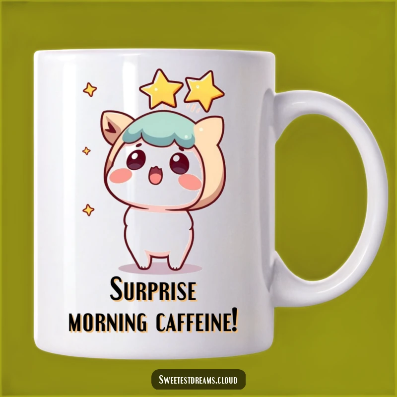 Funny Kawaii Star Surprise Mug: Shocked Character Shooting Star Gift