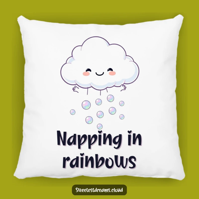 Funny Cloud Catching Bubbles Pillow - Huggable Joy for Your Couch