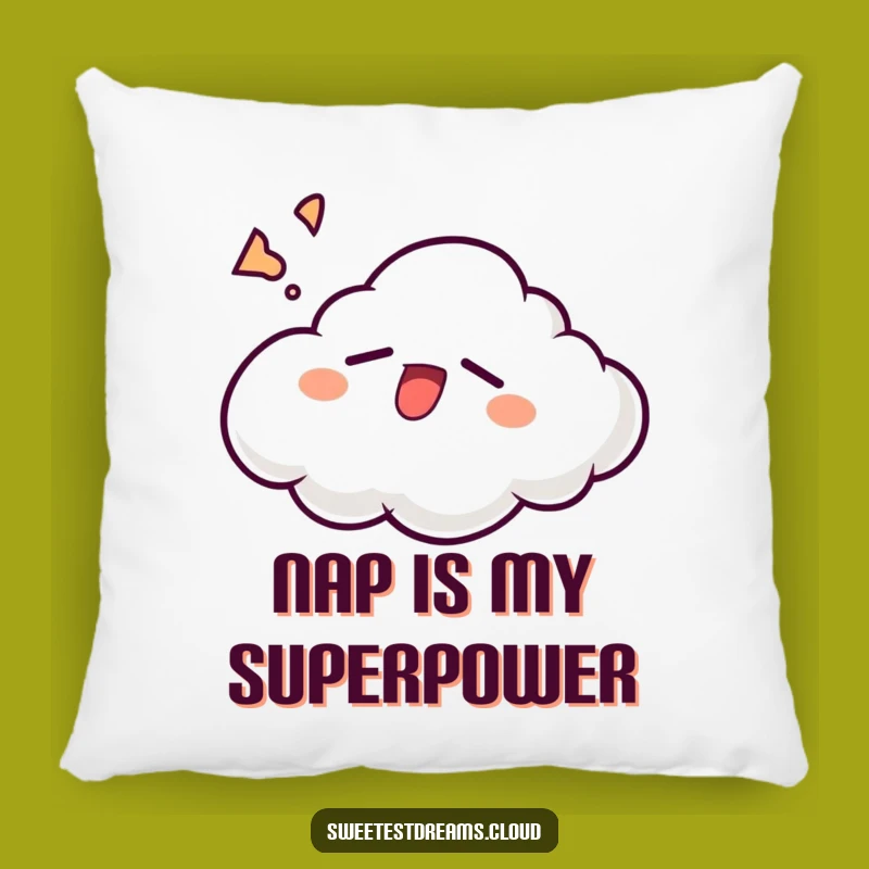Funny Sleepy Cloud Pillow: Cozy Yawning Character Accent Gift