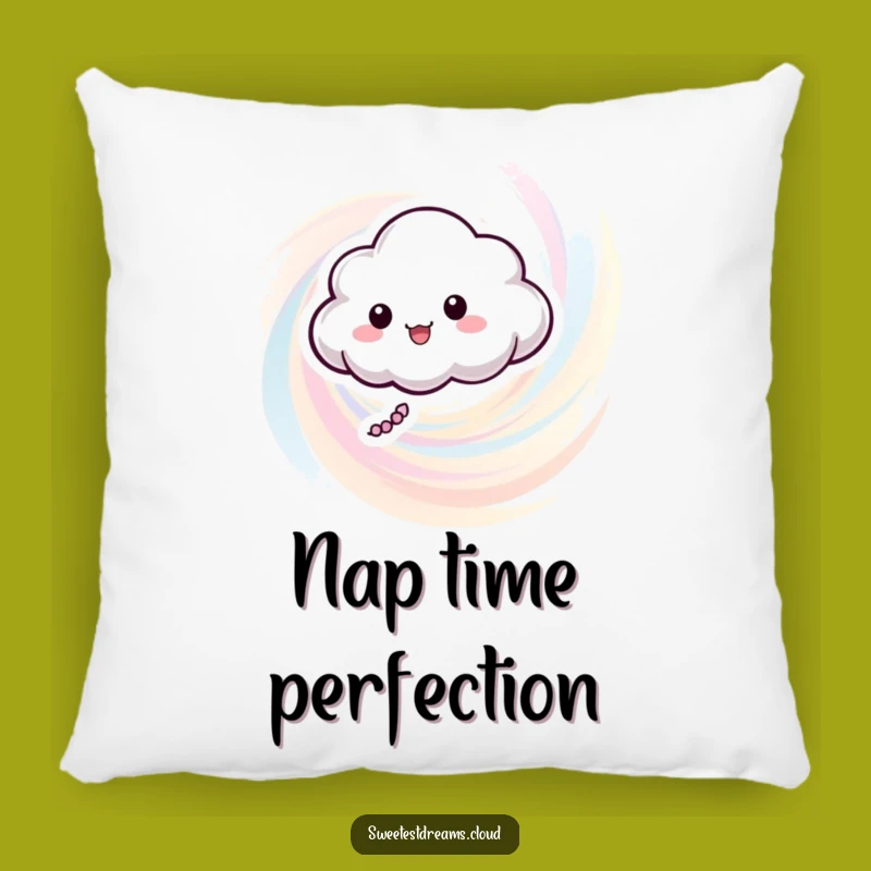 Funny Cloud Character Pastel Swirl Pillow - Soft & Dreamy Accent