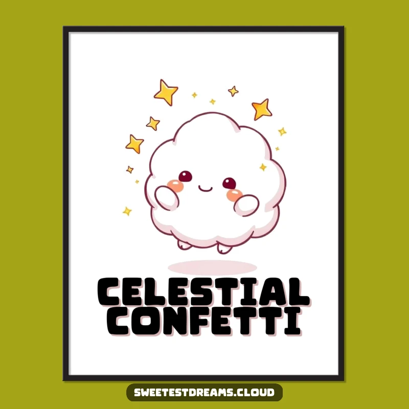 Funny Cloud Stars Digital Art: Downloadable Sparkles, Perfect Funny Gift