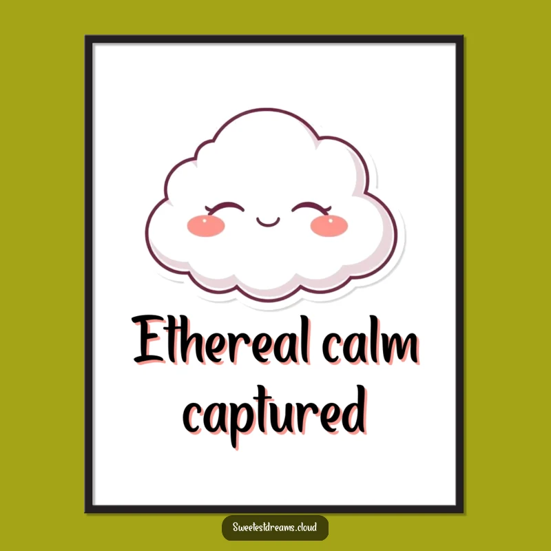 Funny Serene Cloud Digital Art - Instant Peaceful Wall Decor