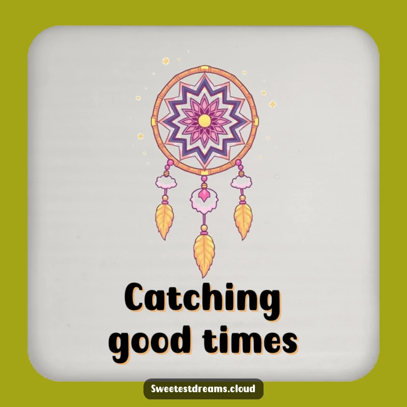 Funny Dream Catcher Coasters: Whimsical Stardust & Cloud Protection, Bar Gift