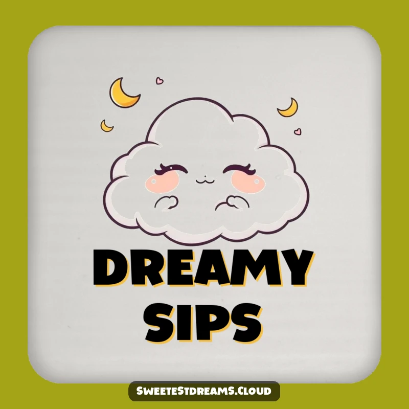 Funny Cloud Dreaming Moon Coaster - Protect Surfaces with Serenity