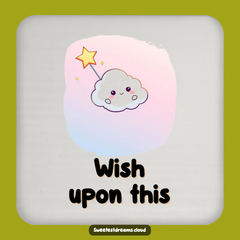 Funny Cloud Guiding Star Coaster - Protect Surfaces with Celestial Humor