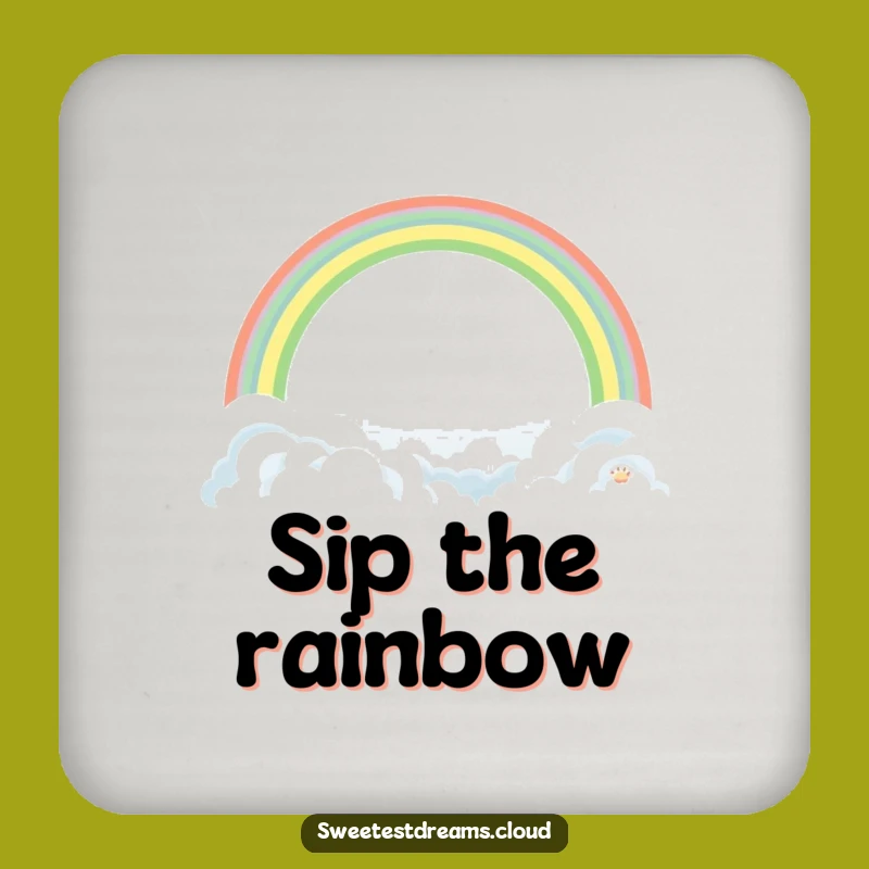 Funny Rainbow Cloud Coasters: Gentle Arch Protection, Bar Gift