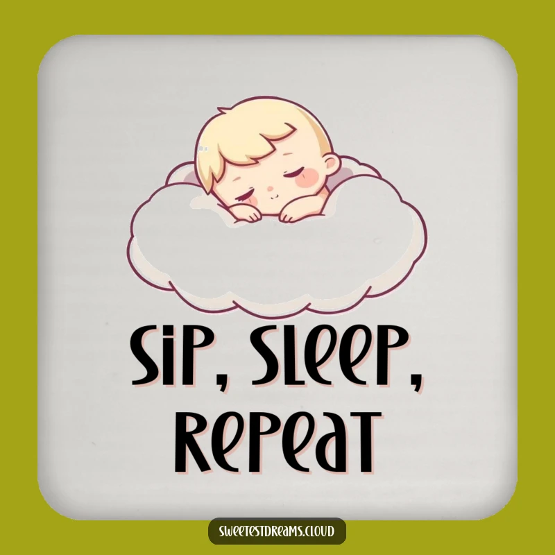 Funny Sleepy Cloud Coasters: Character Nap Protection, Bar Gift
