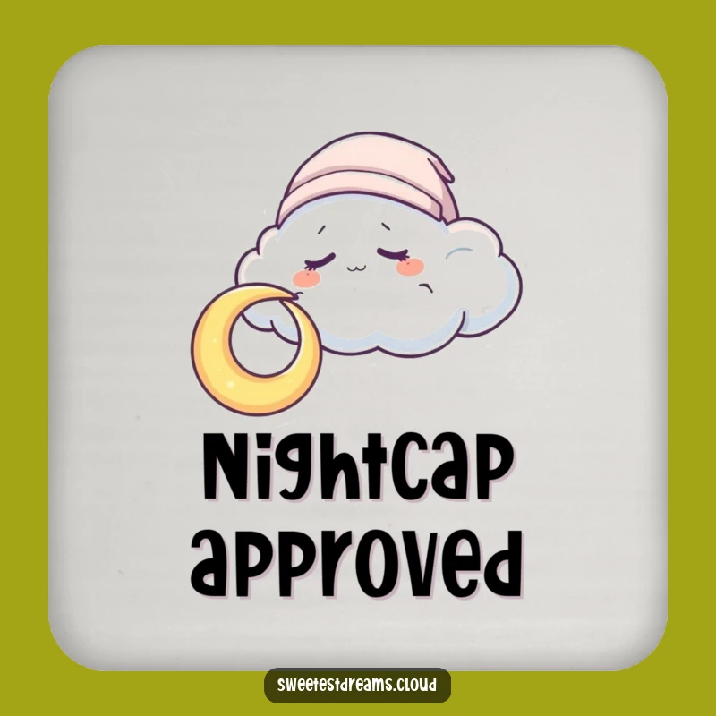 Funny Sleepy Cloud Moon Coaster: Protect with Cozy Cloud, Unique Funny Gift