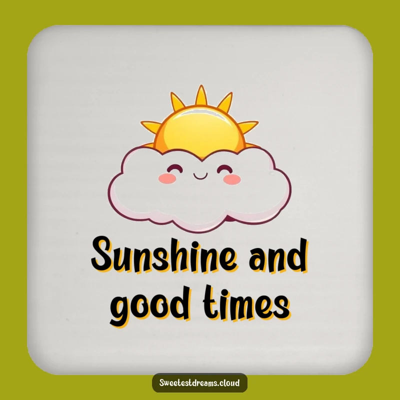 Funny Sunny Cloud Coasters: Bright Sun Protection, Bar Gift