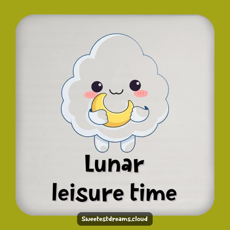 Funny Cloud Moon Toy Drink Coaster: Whimsical Celestial Table Protection Gift