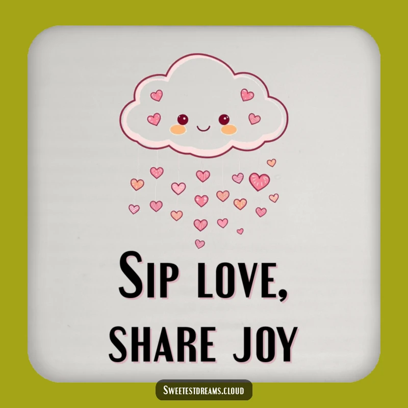 Funny Heart Cloud Coasters: Cheerful Love Protection, Bar Gift