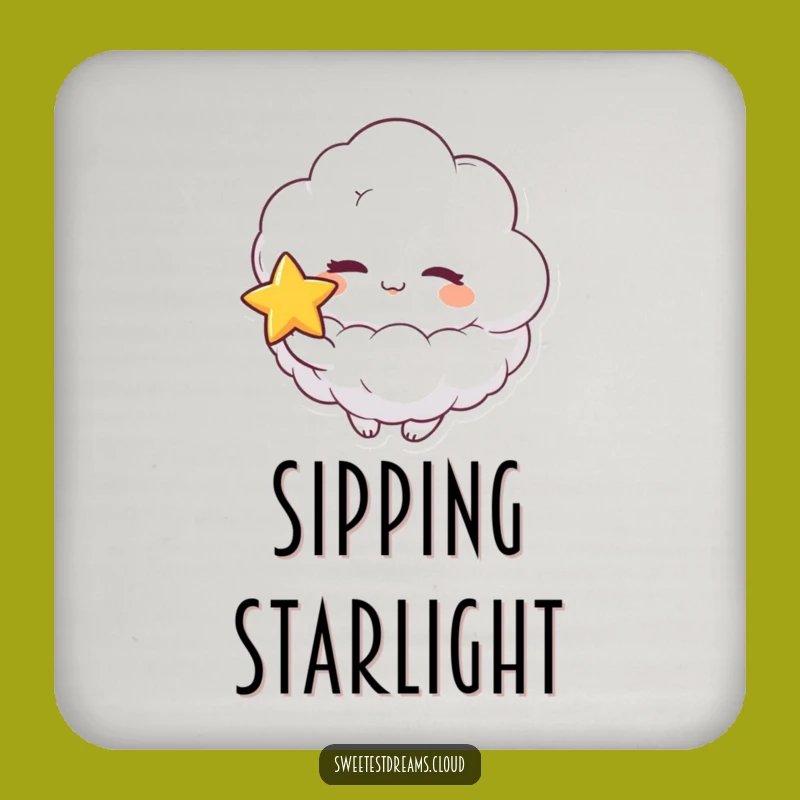 Funny Cloud Wink Star Coaster: Playful Character for Hilarious Drinks