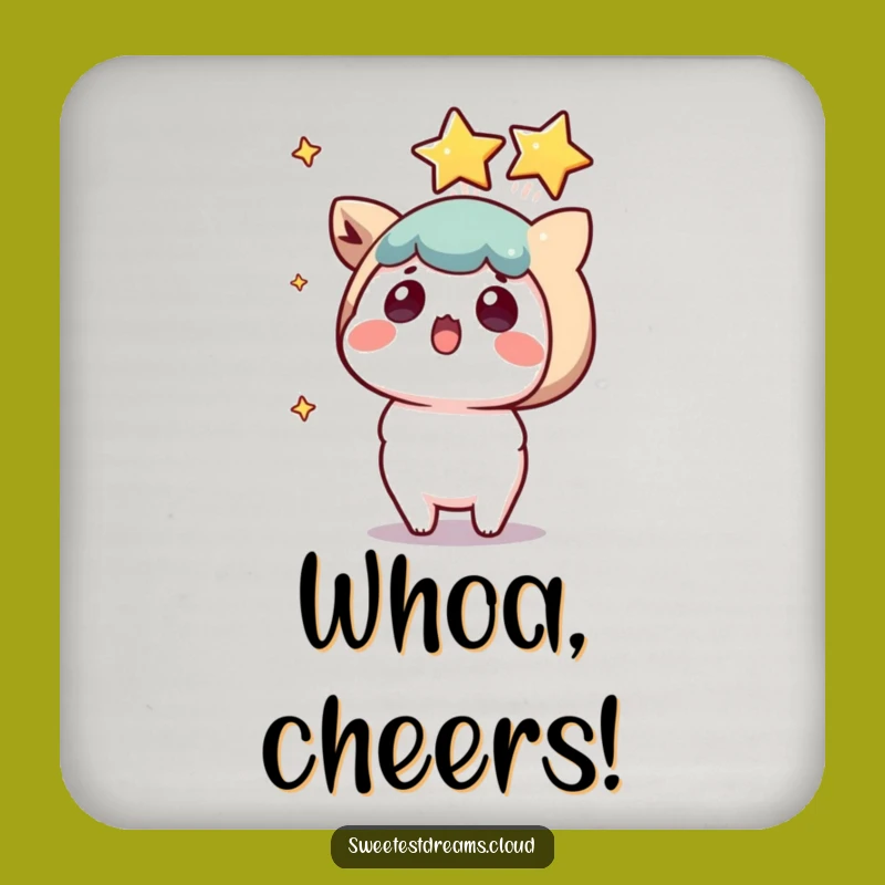 Funny Kawaii Star Surprise Drink Coaster: Shooting Star Protection