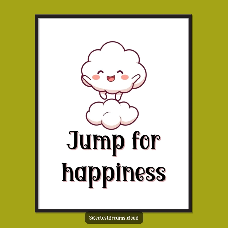 Funny Cloud Bouncing Poster: Add Joyful Charm to Your Walls