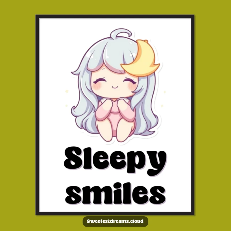 Funny Dreamy Moon Poster: Night Sky Art, Whimsical Wall Decor Funny Gift