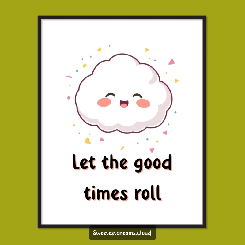 Funny Giggling Cloud Poster - Festive Wall Art, Adorable Funny Gift