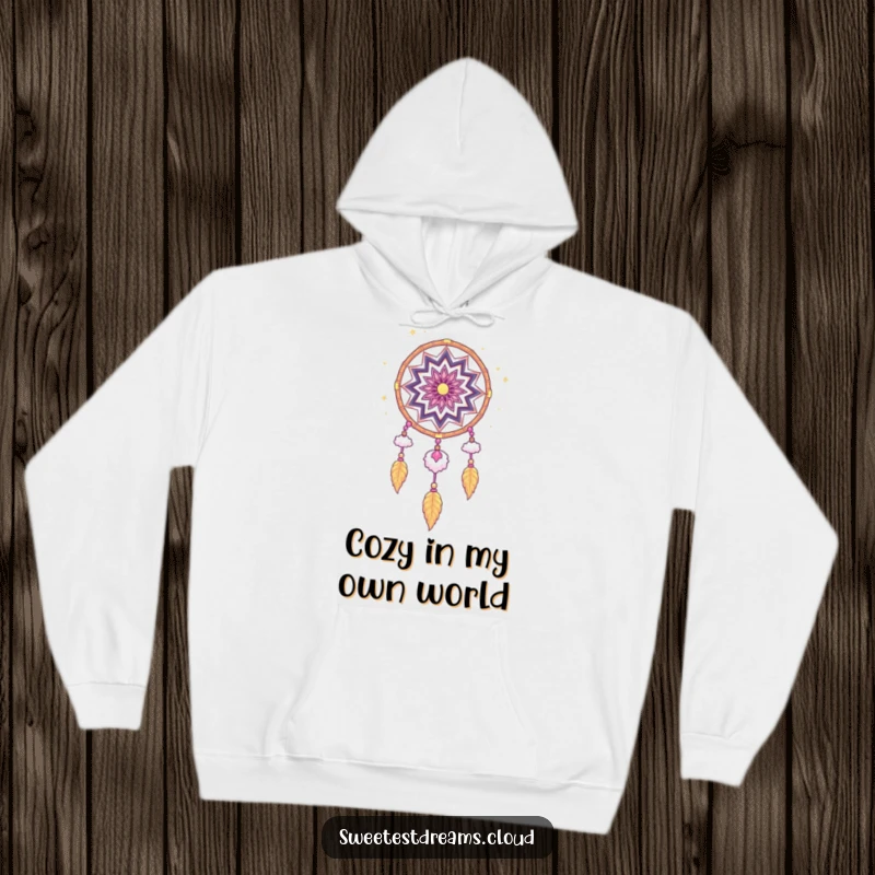 Funny Dream Catcher Hoodie with a whimsical stardust and cloud pattern, offering cozy comfort and a humorous, dreamy aesthetic for ultimate relaxation.