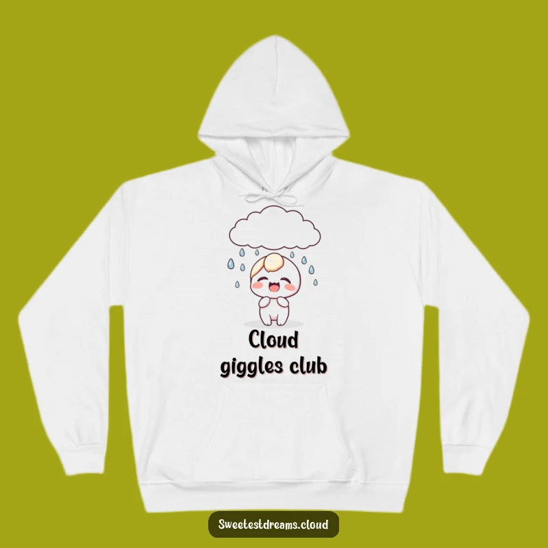 Cozy Funny Kawaii Dewdrop Giggle Hoodie: Playful Cloud Comfort