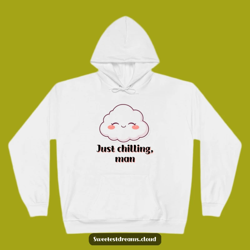 Funny Serene Cloud Hoodie - Cozy Relaxation & Humorous Vibes