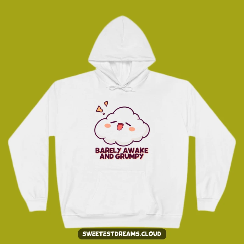 Funny Sleepy Cloud Hoodie: Cozy Yawning Character Gift for Relaxation