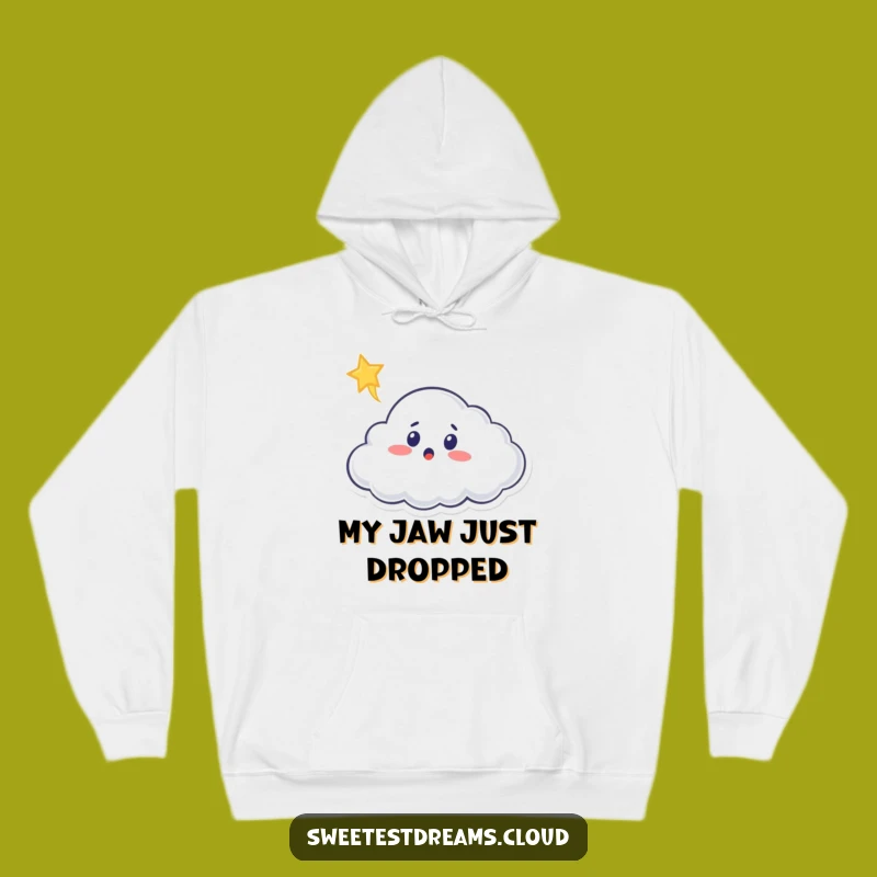Cozy Funny Cloud Hoodie: Surprised by a Shooting Star, Perfect Gift!