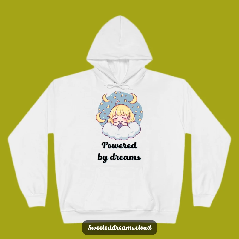 Cozy Funny Dreaming Hoodie: Warm Celestial Character Design, Perfect Funny Gift