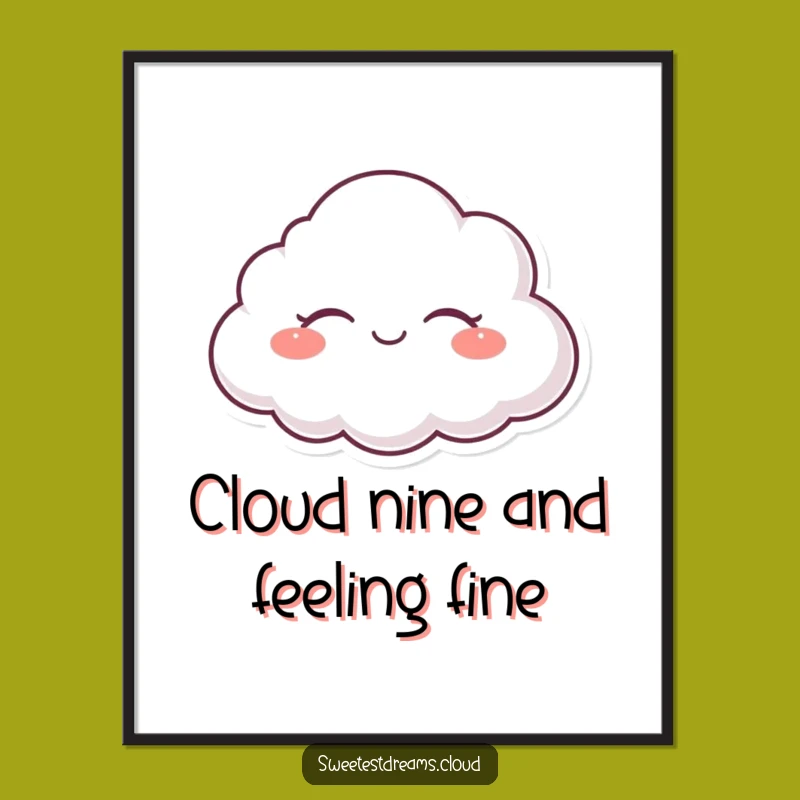 Free Printable Wall Art: Serene Cloud, Funny Downloadable Zen Decor