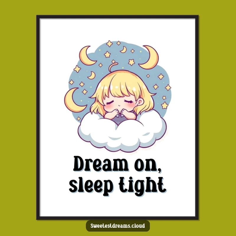 Free Printable Wall Art: Whimsical Dreamer Character, Funny Downloadable Art for Cozy Spaces