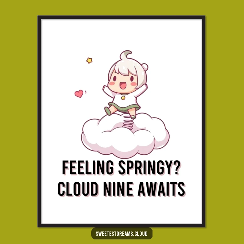 Free Printable Wall Art: Bouncing Cloud Character, Fun Downloadable Art for Any Room