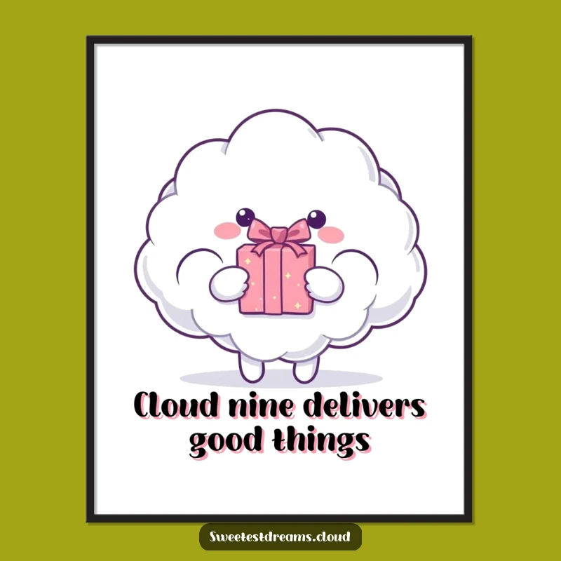 Free Printable Gift Cloud Art, Funny Surprise Downloadable Decor for Joyful Spaces