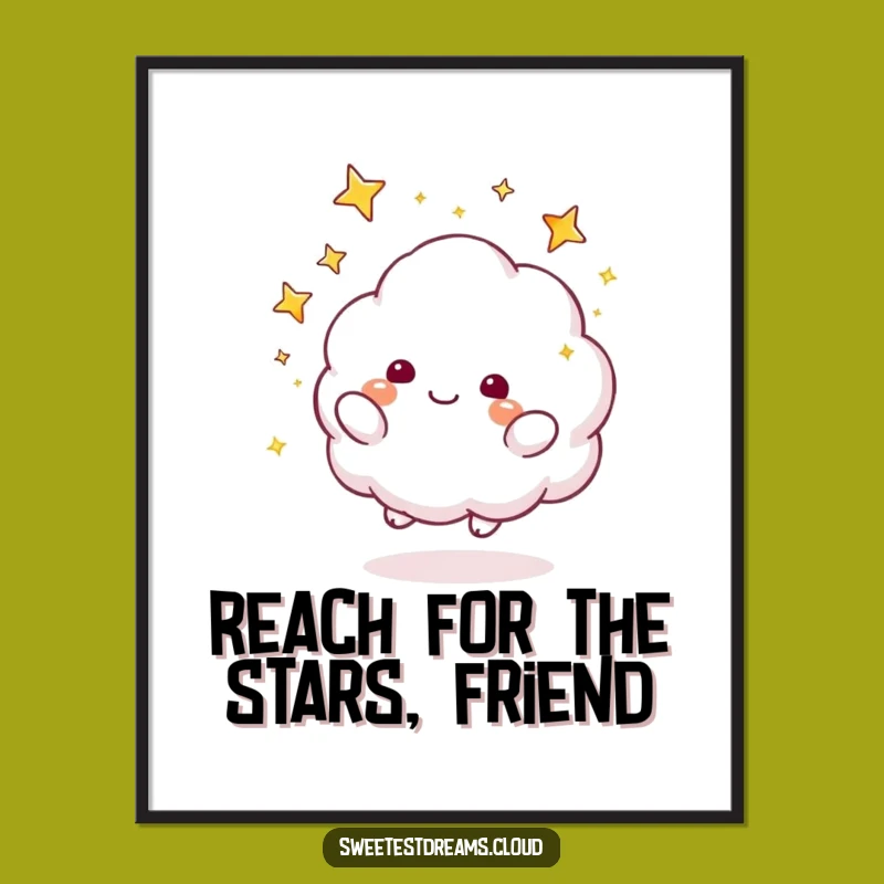 Free Printable Wall Art: Star Tossing Cloud Whimsy Funny Downloadable Art