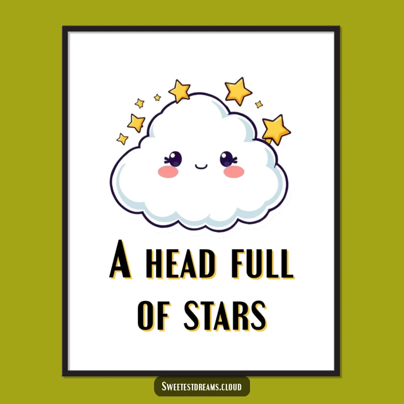 Funny Free Printable Wall Art: Starry Cloud Dreams, Downloadable Celestial Decor!