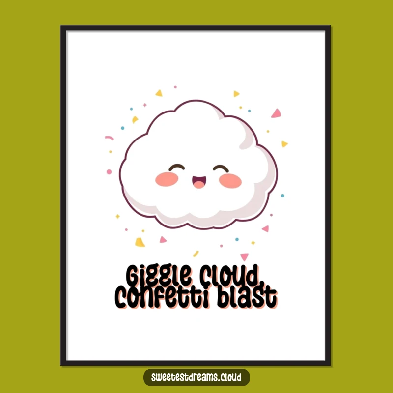 Free Printable Wall Art: Giggling Cloud Party, Funny Confetti Decor Downloadable!