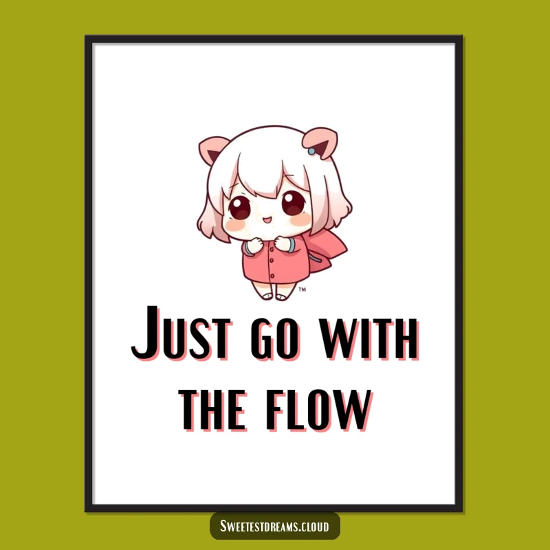 Free Printable Kawaii Breeze Wall Art: Funny Downloadable Decor for Calm Vibes