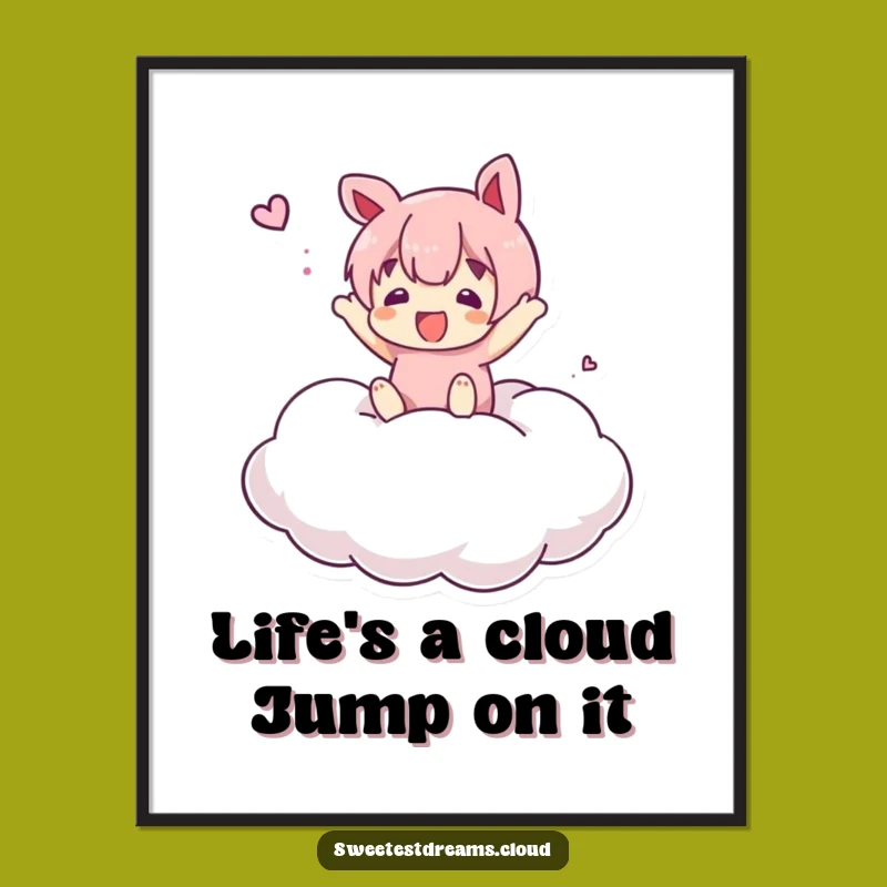 Cloud Hopper Art Free Printable: Whimsical Downloadable Wall Art for a Funny, Uplifting Space
